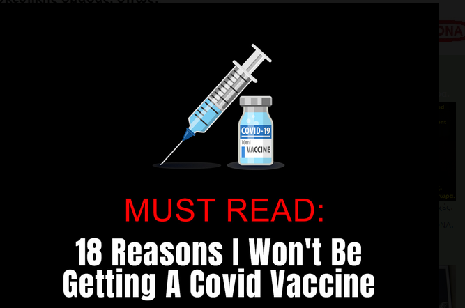 ΑΡΘΡΟ ΓΡΟΘΙΑ. 18 λόγοι που δεν θα κάνω ένα εμβόλιο για τον COVID.