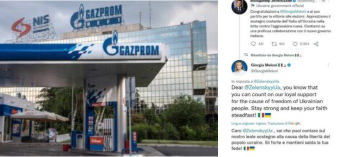 Πριν αλέκτωρ λαλήσει, η Gazprom σταμάτησε τις παραδόσεις αερίου στην ιταλική Eni, αφού η Μελόνι στηρίζει τον Ζελένσκι...